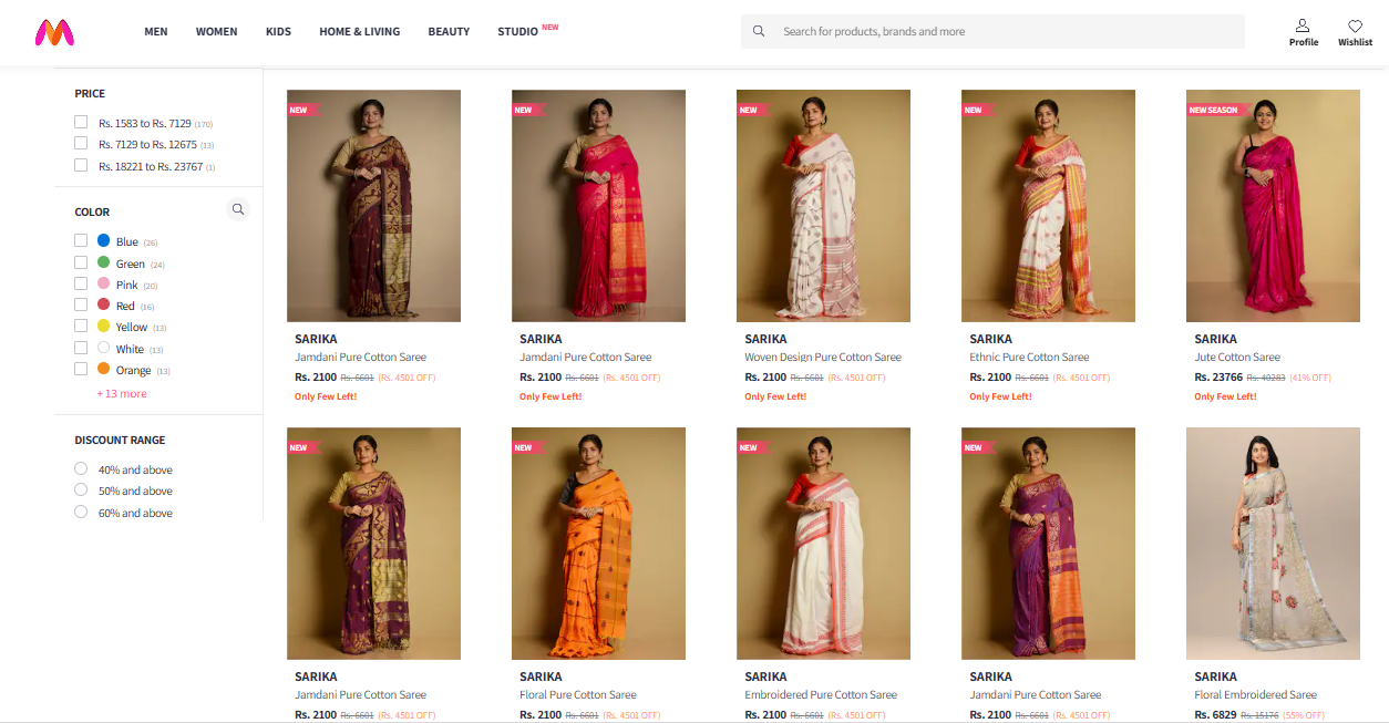 myntra onboarding 34 myntra onboarding Brand- Sarika